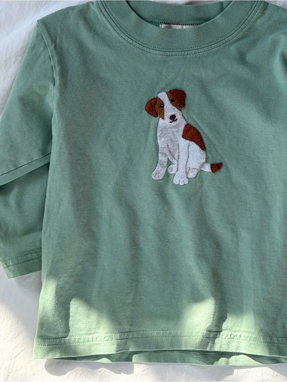 Baby Luigi 24M Green Puppy Dog Appliqué Long Sleeve Shirt Boutique